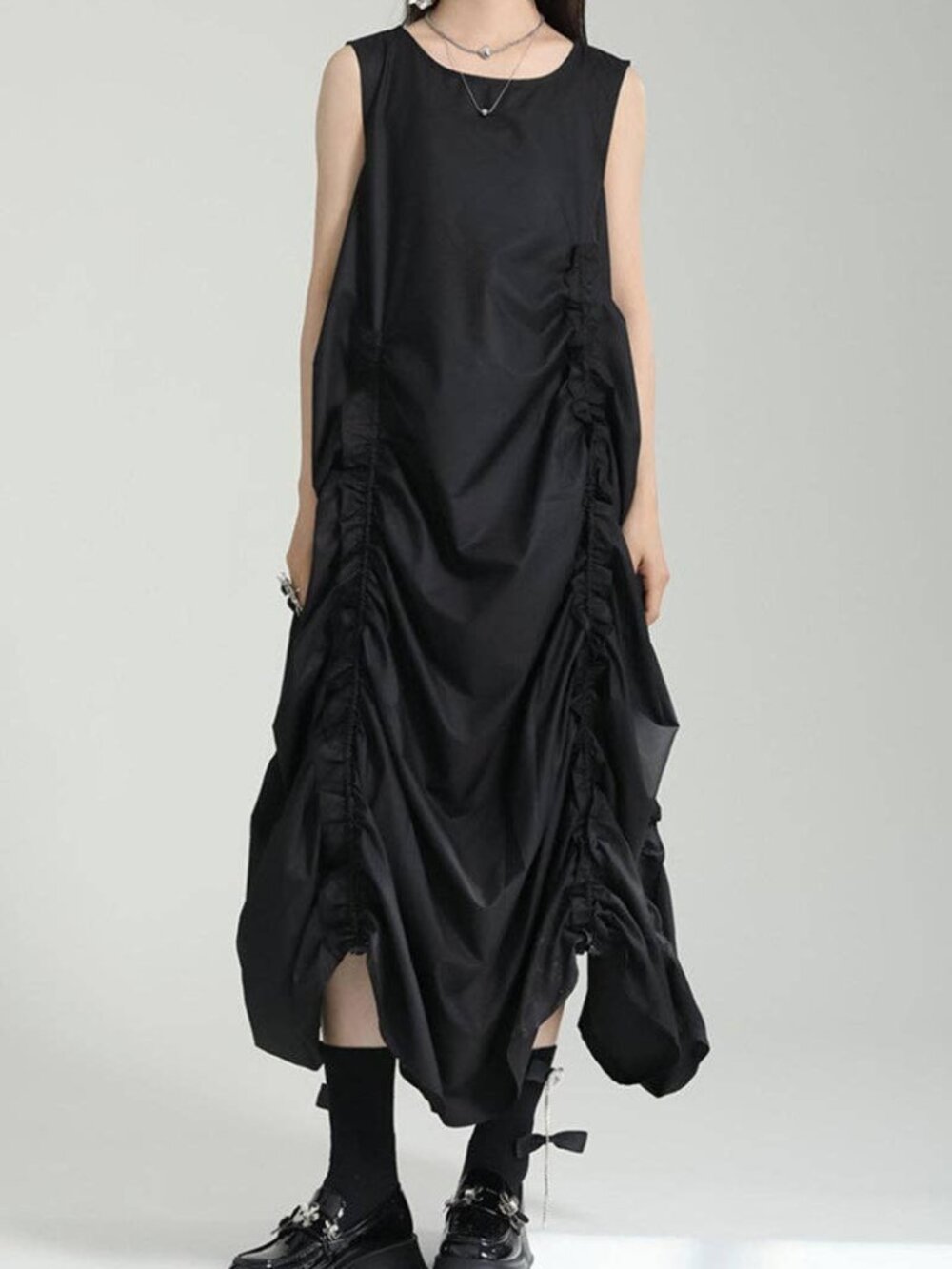 Sleeveless Ruched Maxi Dress